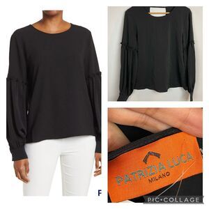 Copied - Patrizia Luca Ruffle Sleeve Keyhole Detail Top Size M NEW